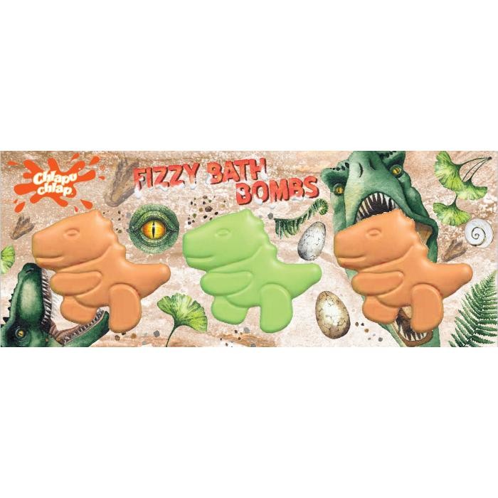 CHLAPU CHLAP Musująca kula do kąpieli - dinozaury 3 x 70 g