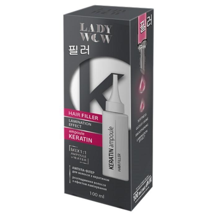 LADY WOW Hair Filler Ampułka keratynowa do włosów - efekt laminacji 100ml
