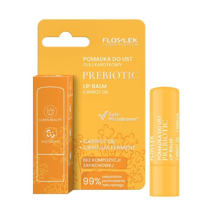 FLOSLEK Prebiotic Lip Care Prebiotyczna pomadka do ust olej karotkowy 4 g