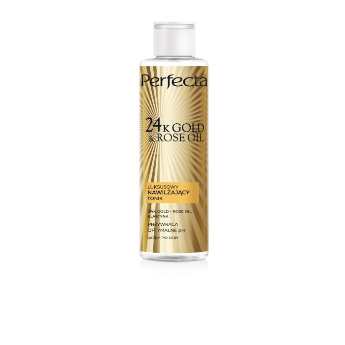 PERFECTA 24K Gold &amp; Rose Oil Luksusowy tonik nawilżający do cery dojrzałej 200 ml