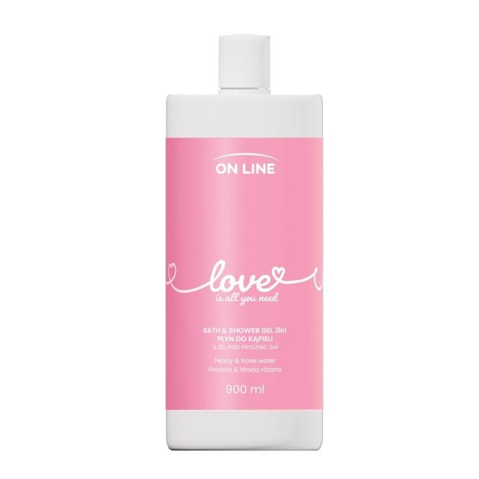 ON LINE Emocje Żel i płyn do kąpieli 2w1 Love 900 ml
