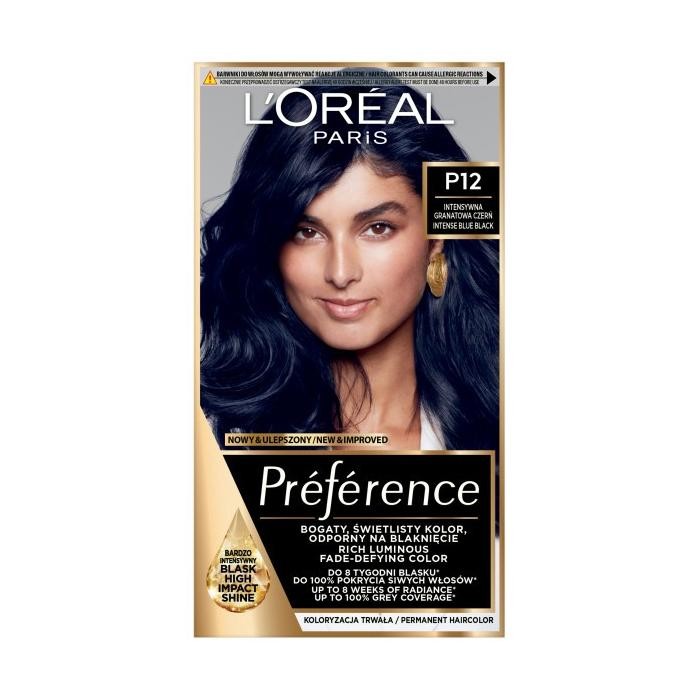 LOREAL Preference Farba do włosów nr P12 - Intensywna Granatowa Czerń  1op.