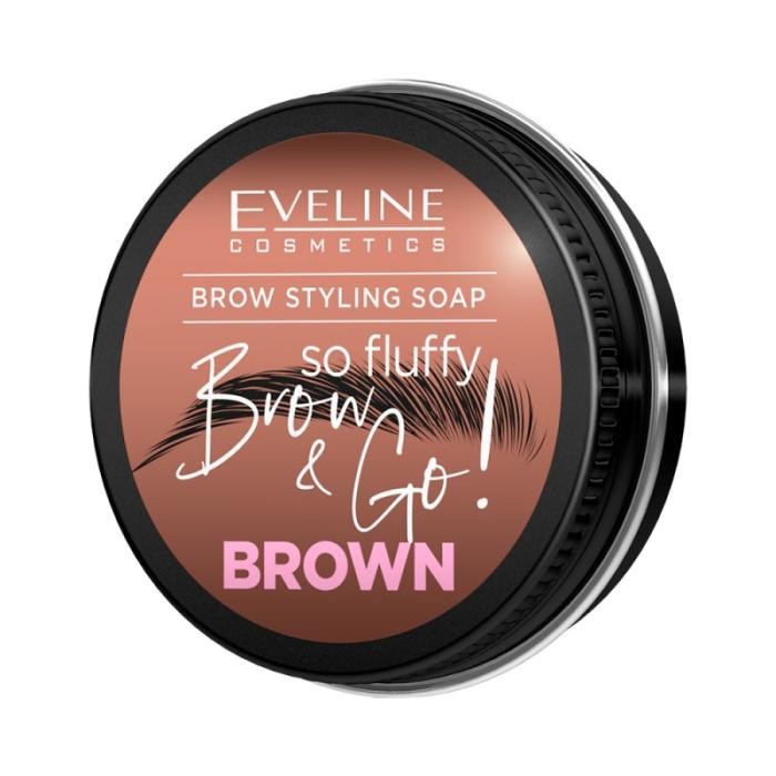 EVELINE Brow &amp; Go! Mydło do stylizacji brwi So Fluffy Brown 25 g