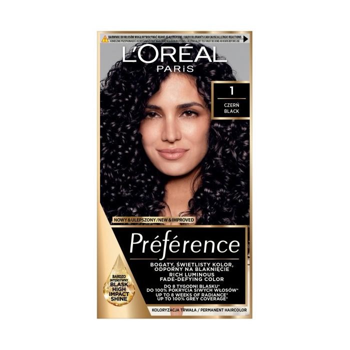 LOREAL Preference Farba do włosów 1 - Czerń  1op.