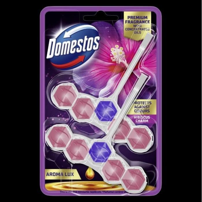 DOMESTOS Kostka toaletowa Power 5 Aroma Lux Hibiscus Oil &amp; Wild Berries 2 x 55 g