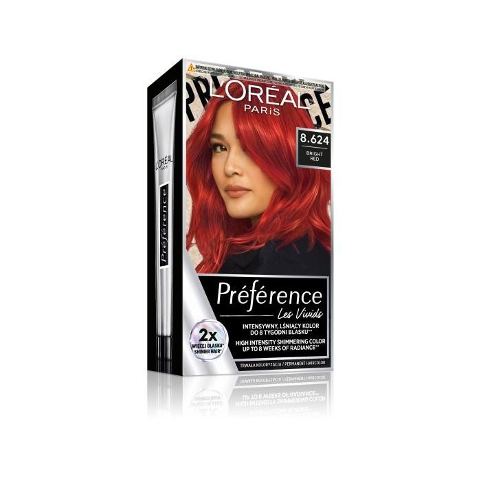 LOREAL Preference Vivid Colors Farba do włosów 8.624 Bright Red