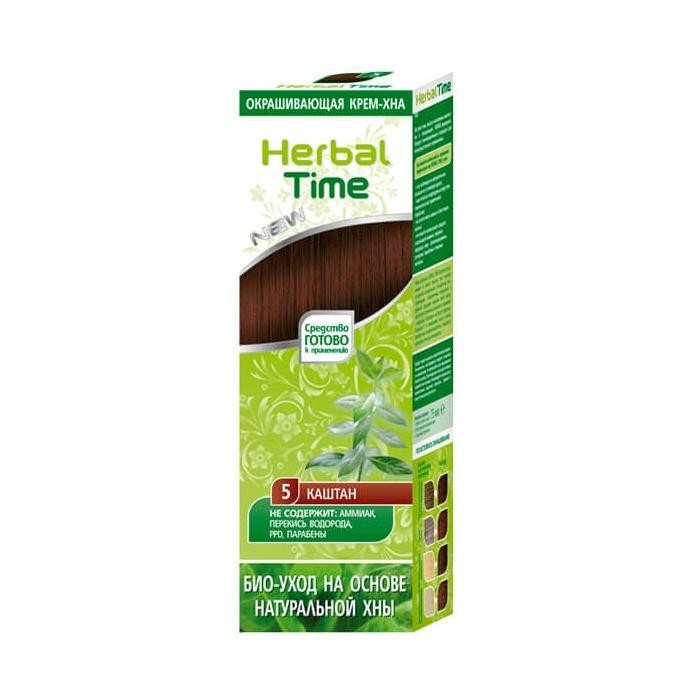 HERBAL TIME Henna do włosów naturalna 5 Kasztan
