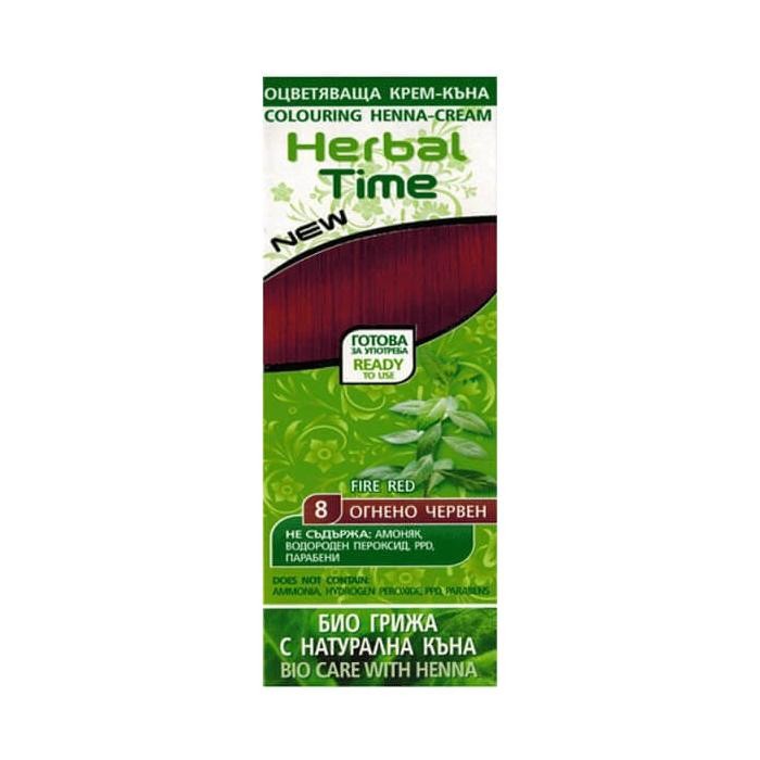 HERBAL TIME Henna do włosów naturalna 8 Ognista czerwień
