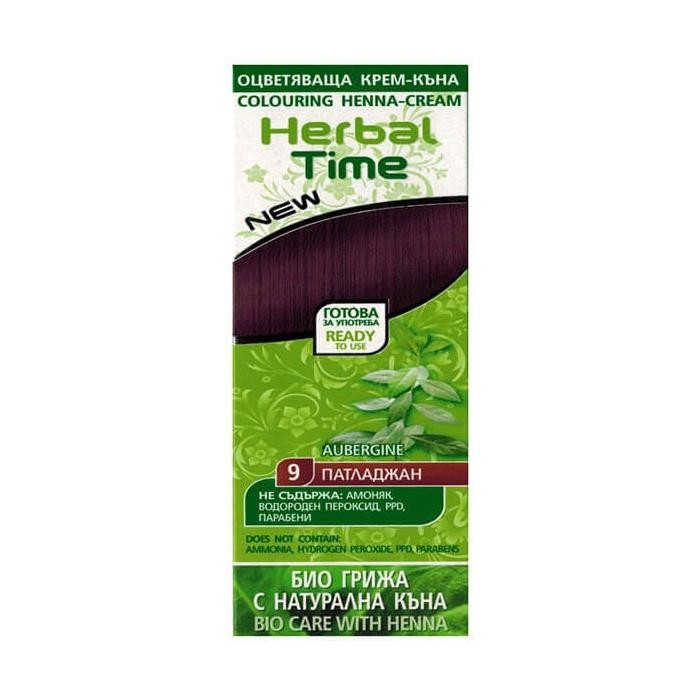 HERBAL TIME Henna do włosów naturalna 9 Bakłażan
