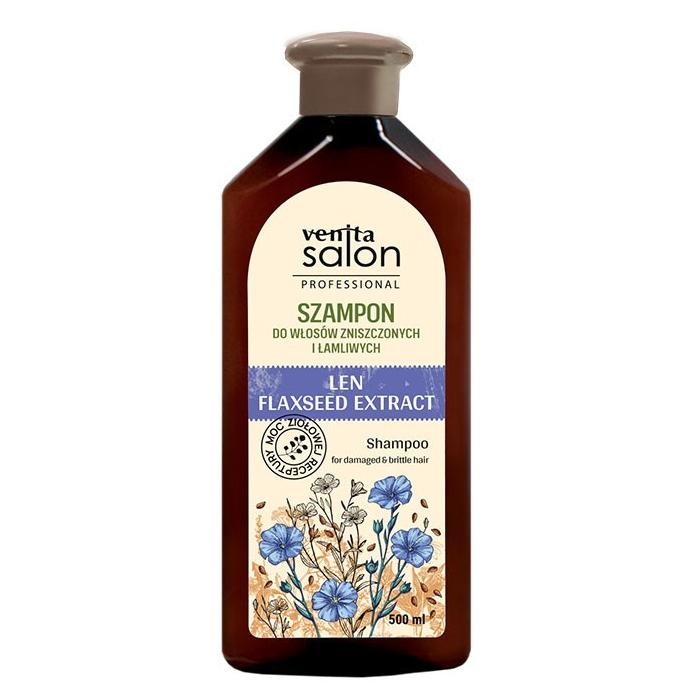 VENITA Salon Professional Szampon z Lnem do włosów zniszczonych i łamliwych 500 ml