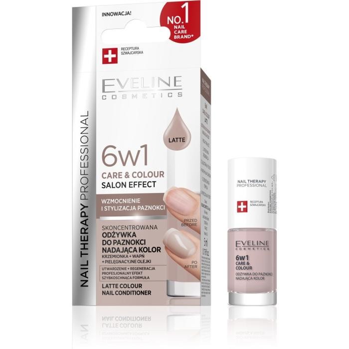 EVELINE Nail Therapy Professional Odżywka do paznokci nadająca kolor Care&amp;Colour 6w1 - Latte 5 ml