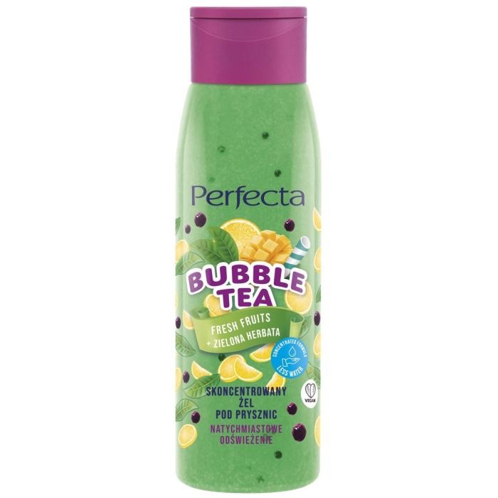 PERFECTA Bubble Tea Skoncentrowany żel pod prysznic Fresh Fruits + Zielona Herbata 400 ml