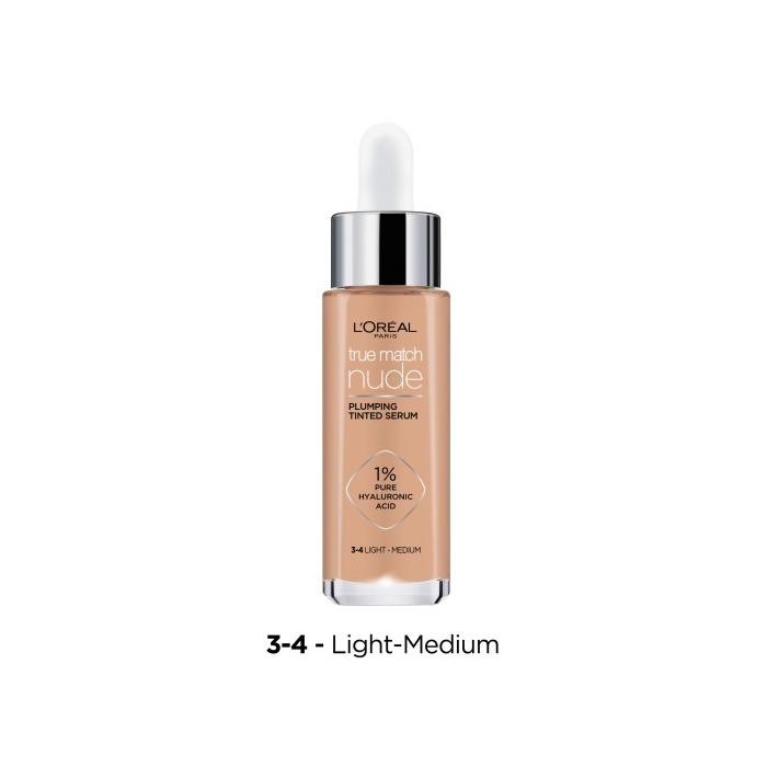 LOREAL True Match Nude Serum w podkładzie wyrównujące koloryt 3-4 Light-Medium 30 ml