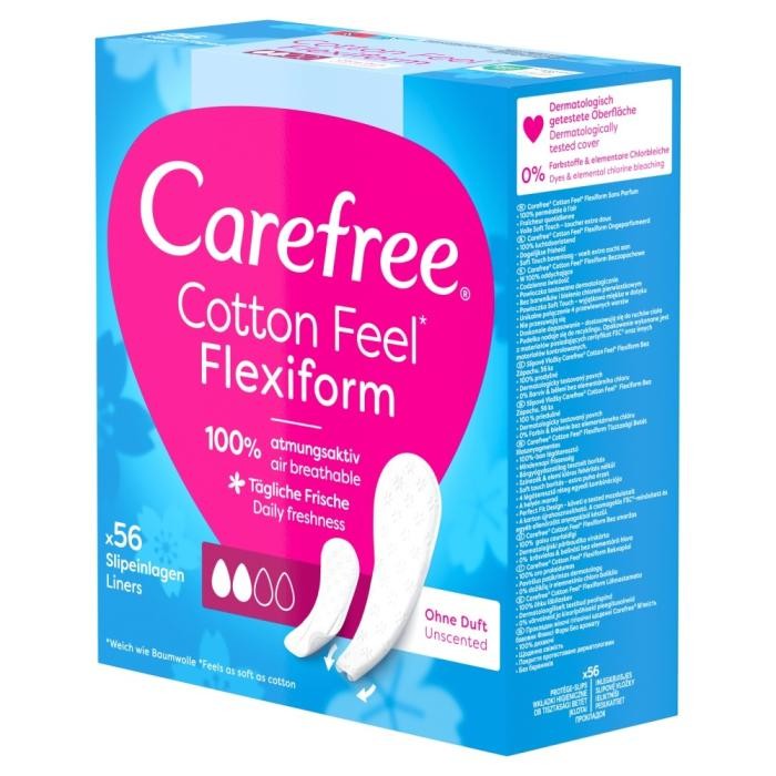 CAREFREE Cotton Feel Flexiform Wkładki higieniczne bezzapachowe 1 op. - 56 szt.