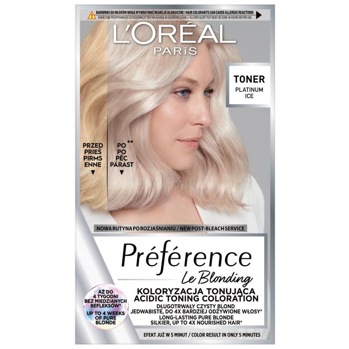 LOREAL Preference Le Blonding Toner koloryzujący do włosów blond - Platinum Ice 1op.