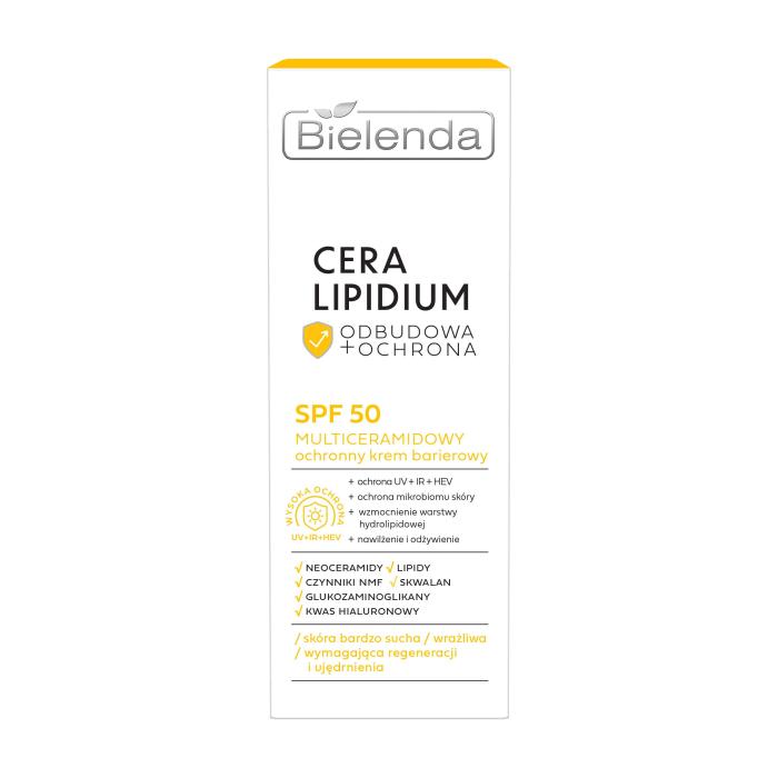 BIELENDA Cera Lipidium Odbudowa + Ochrona Multiceramidowy ochronny krem barierowy SPF50 30 ml