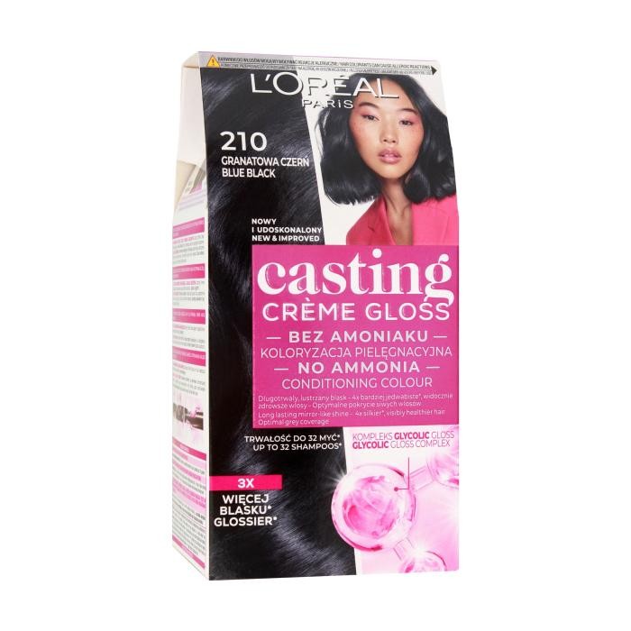 LOREAL Casting Creme Gloss Krem koloryzujący nr 210 Granatowa Czerń