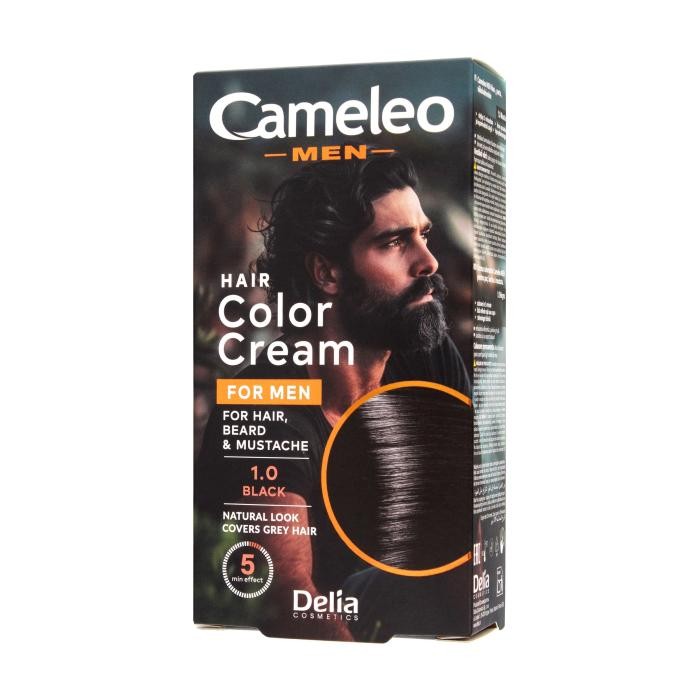DELIA COSMETICS Cameleo Men Krem koloryzujący do włosów, brody i wąsów 1.0 Black