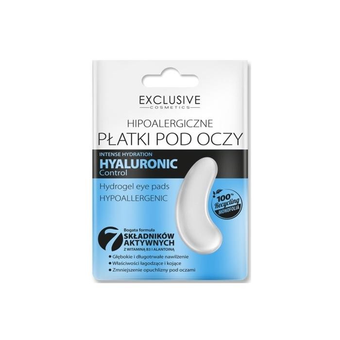 EXCLUSIVE COSMETICS Hyaluronic Control Płatki hipoalergiczne pod oczy Nawilżające 1 para
