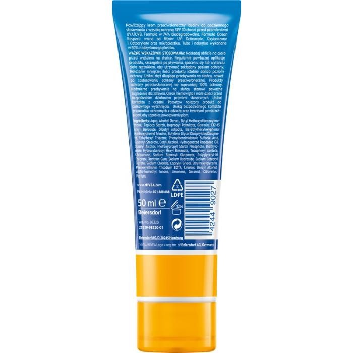 NIVEA SUN Facial Sunscreen Lekki krem nawilżający do twarzy SPF30 50 ml