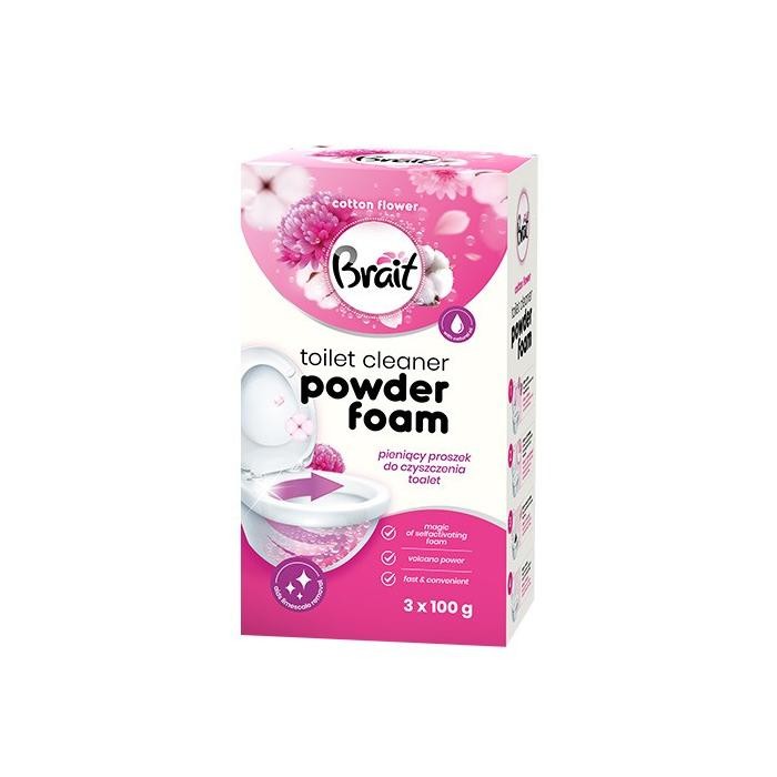 BRAIT Wulkan Pieniący proszek do czyszczenia toalet Cotton Flower 3 x 100 g