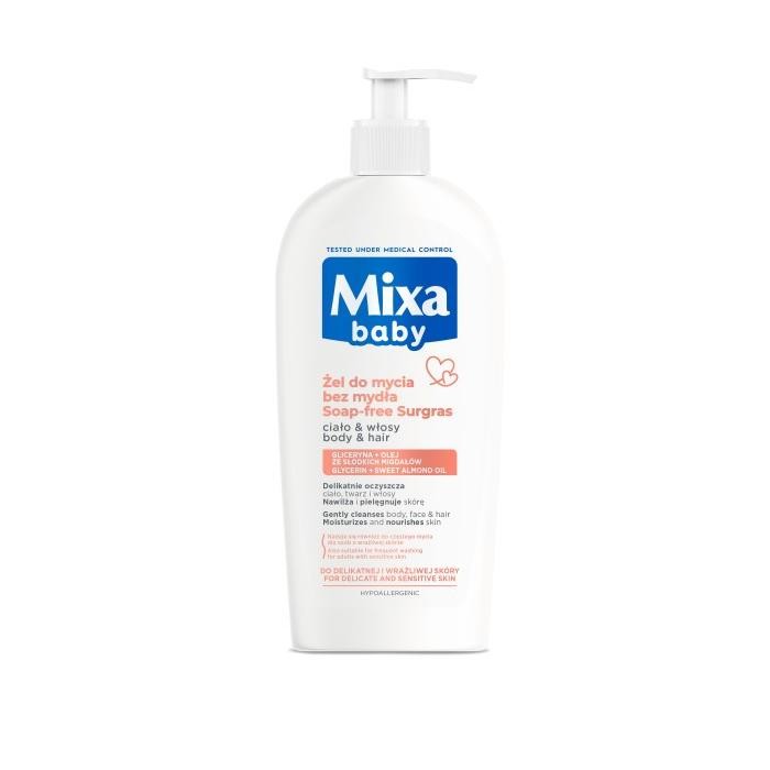 MIXA Baby Żel do mycia ciała i włosów bez mydła 400 ml
