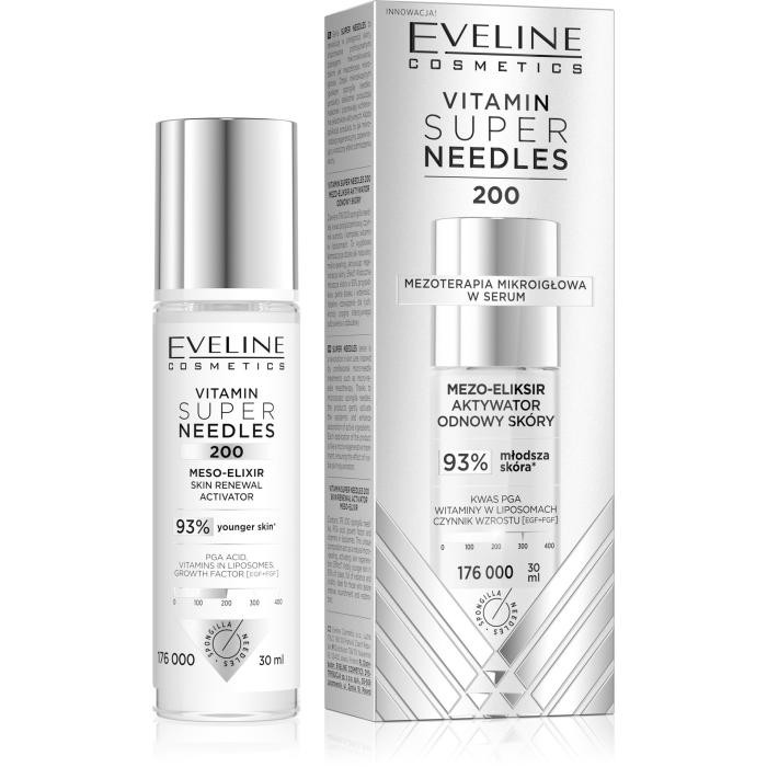 EVELINE Vitamin Super Needles 200 Mezo-eliksir aktywator odnowy skóry 30 ml