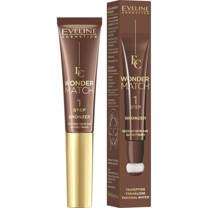EVELINE Wonder Match Ultrakremowy Bronzer w tubce z aplikatorem - nr 02  14 ml