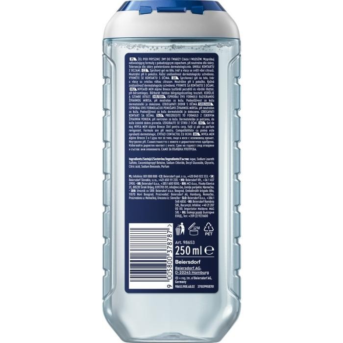 NIVEA MEN Żel pod prysznic Alpine Breeze 3w1 250 ml