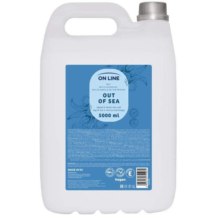 ON LINE 2w1 Płyn do kąpieli&amp;Żel pod prysznic Algi&amp;Sól z Morza Martwego 5000 ml
