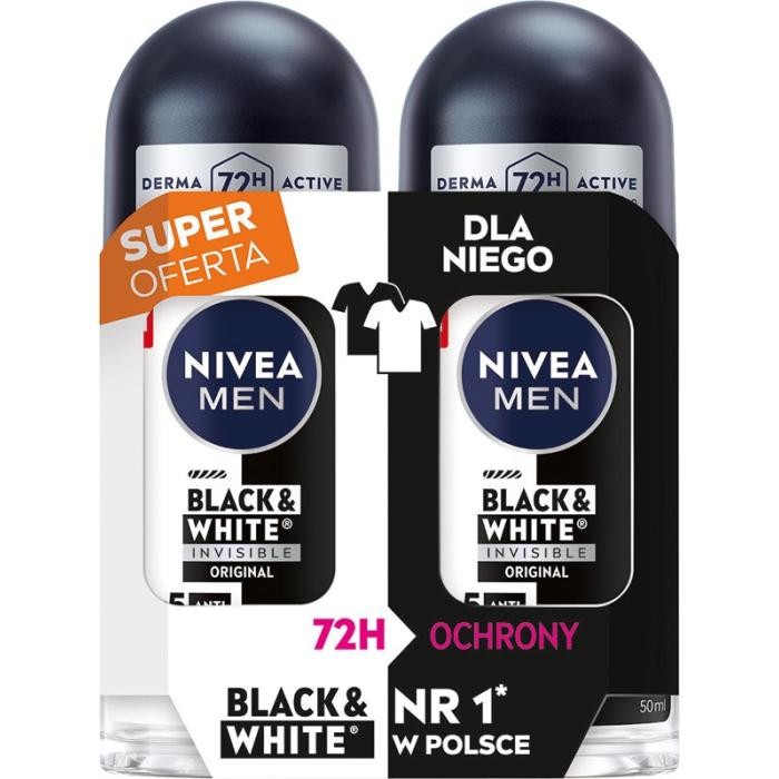 NIVEA DEO Roll-on_Duo męski B&amp;W Inv.Origin 2x50ml&amp;