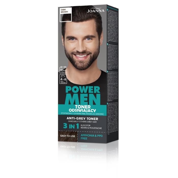 JOANNA Power Men Toner odsiwiający 02 Dark brown 80 g