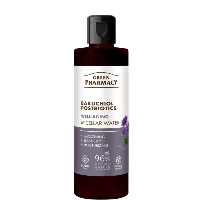GREEN PHARMACY Bakuchiol + Postbiotyki Przeciwstarzeniowa Woda micelarna 200 ml