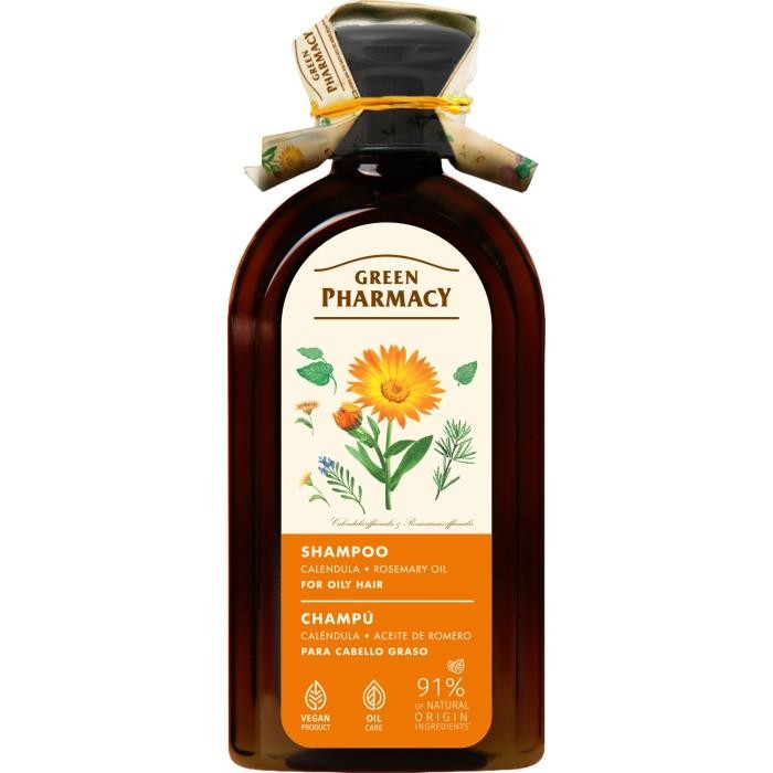 GREEN PHARMACY Szampon do włosów przetłuszczających się Nagietek i Olej rozmarynowy 350 ml