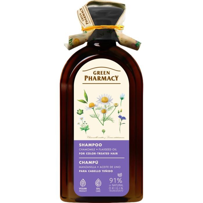 GREEN PHARMACY Szampon do włosów farbowanych Rumianek i Olej lniany 350 ml