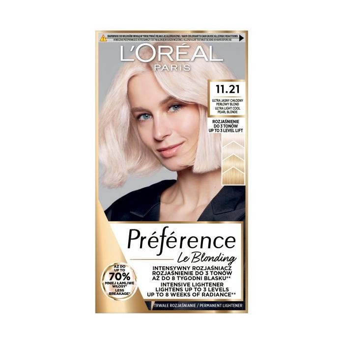 LOREAL Preference Farba do włosów 11.21 Ultra Jasny Chłodny Perłowy Blond 1 op.