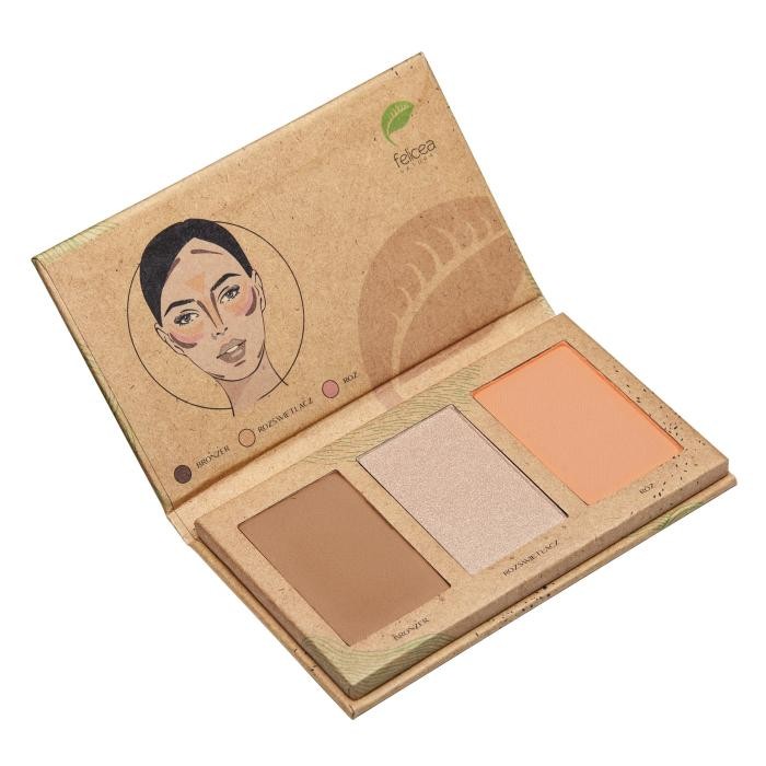 FELICEA Trio Paleta trzech naturalnych cieni do konturowania twarzy 302 Medium 9,4 g