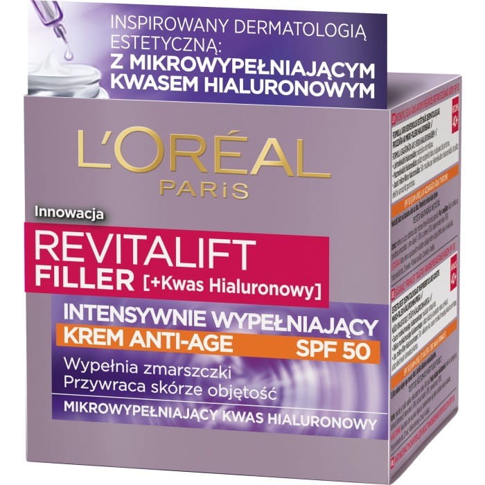 LOREAL Revitalift Filler Krem intensywnie wypełniający zmarszczki Anti-Age SPF50 50 ml