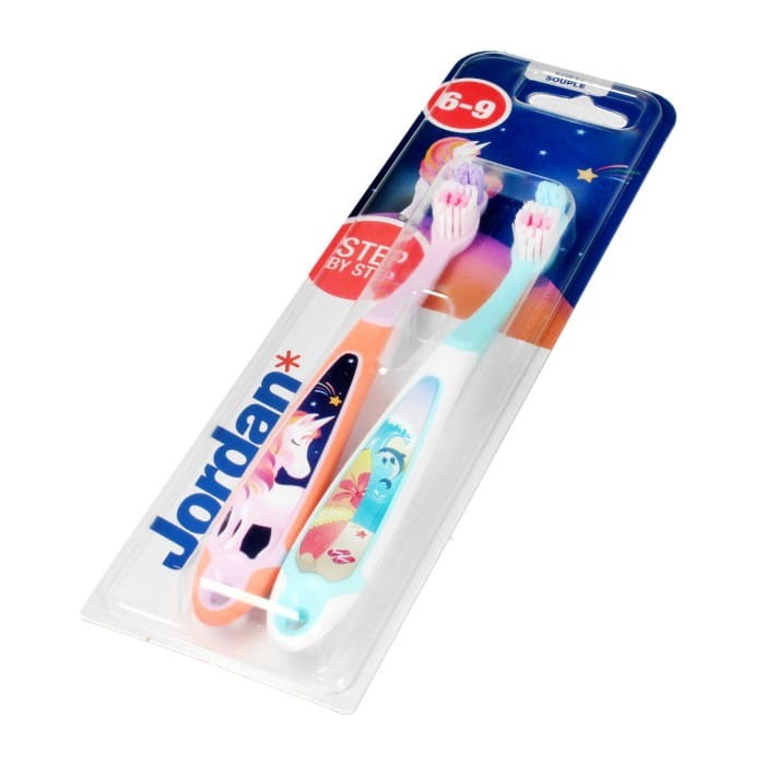 Jordan Szczoteczka do zębów dla dzieci DUO Step by Step 6-9 soft - mix wzorów 1szt