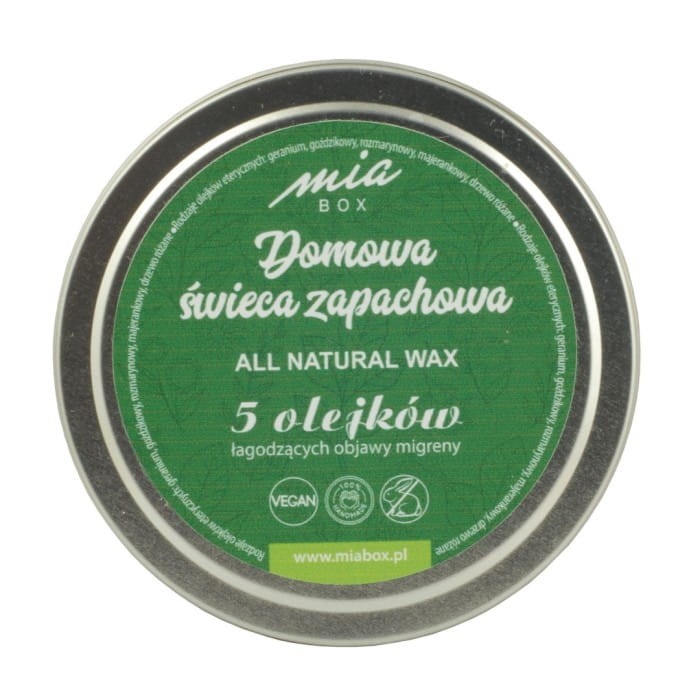 MIA BOX Domowa Świeca zapachowa 5 olejków - MIGRENA 160g