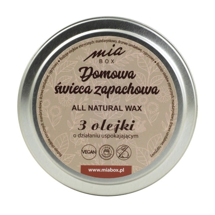 MIA BOX Domowa Świeca zapachowa 3 olejki - USPOKAJAJĄCA 160g