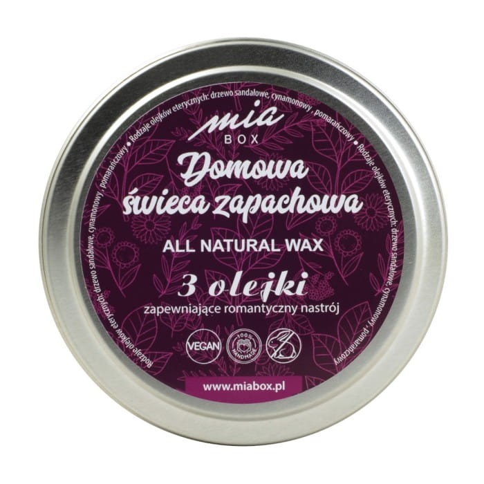 MIA BOX Domowa Świeca zapachowa 3 olejki - ROMANTYCZNY NASTRÓJ 160g