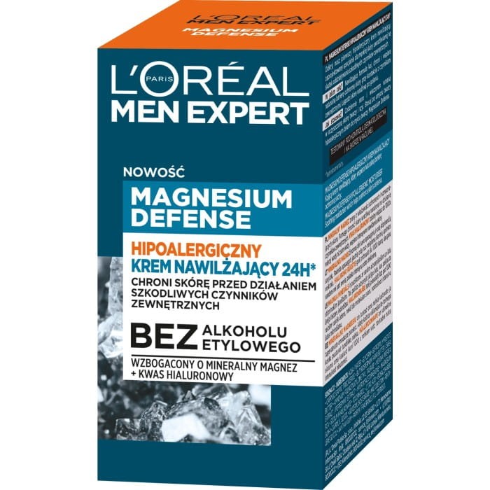 LOREAL Men Expert Hipoalergiczny Krem nawilżający 24H* Magnesium Defence 50 ml