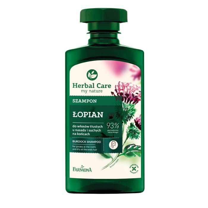 HERBAL CARE Szampon do wlosów tłustych u nasady i suchych na końcach Łopian 330 ml