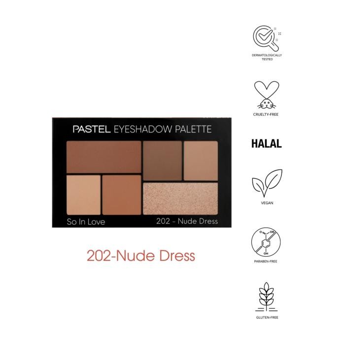 PASTEL Eyeshadow Palette Cienie do powiek So In Love nr 202 - Nude Dress 1op.