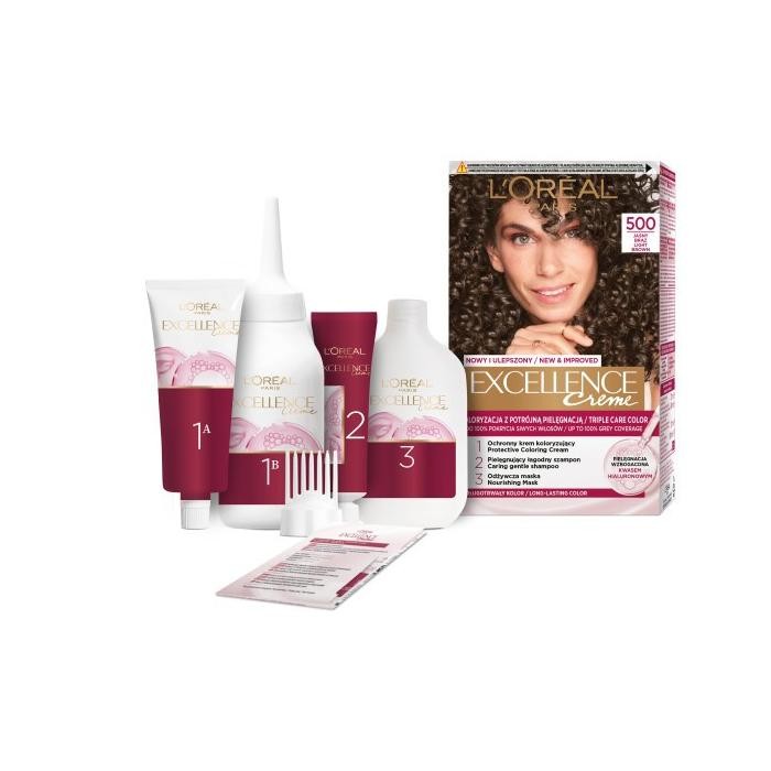 LOREAL Excellence Creme Farba do włosów 500 Jasny Brąz