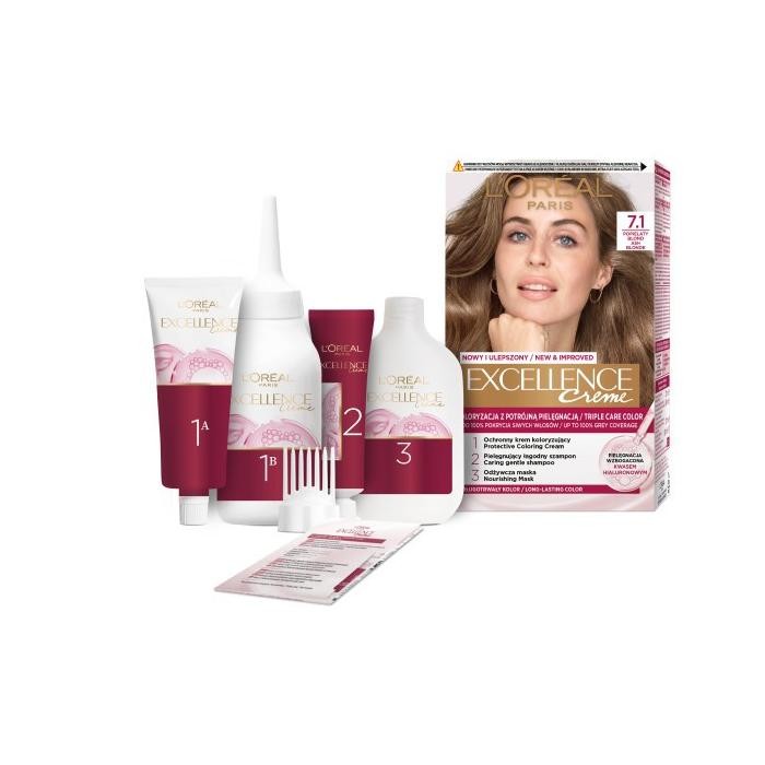 LOREAL Excellence Creme Farba do włosów 7.1 Popielaty blond