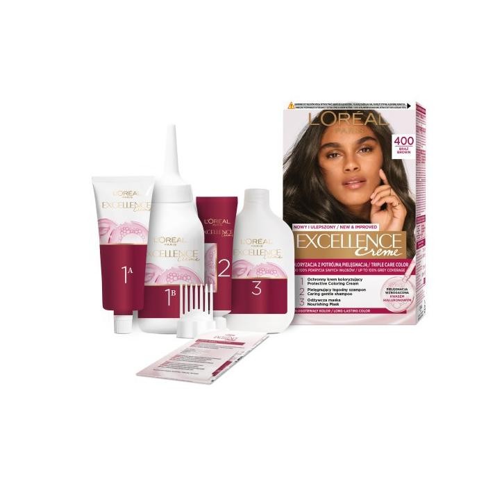 LOREAL Excellence Creme Farba do włosów 400 Brąz