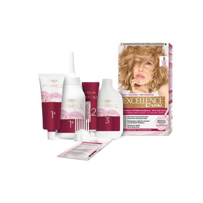 LOREAL Excellence Creme Farba do włosów  8 Jasny Blond