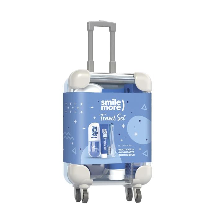 HISKIN Travel Size Zestaw DENTAL - pasta do zębów + płyn do płukania + składana szczoteczka